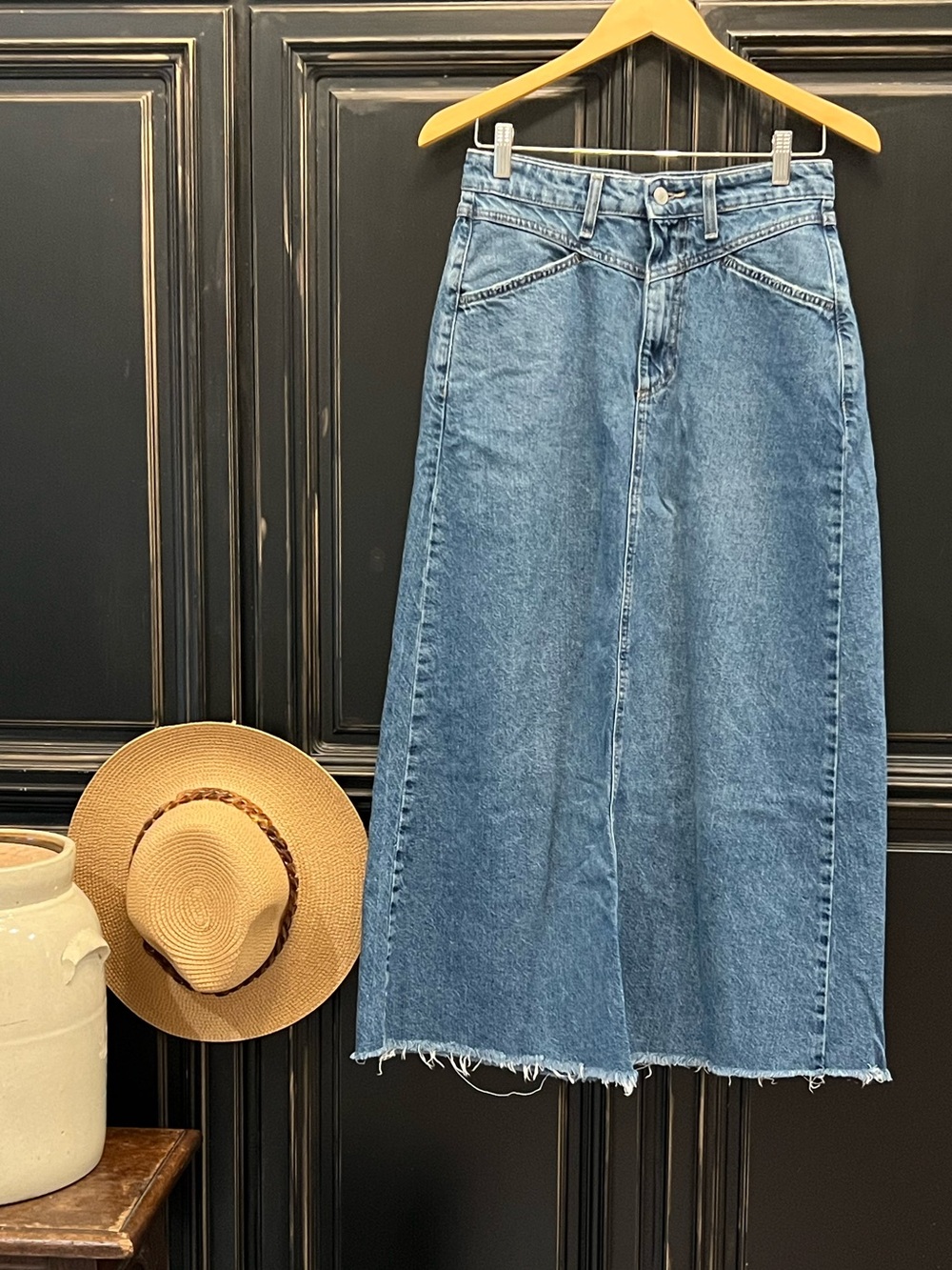 We The Free Come As You Are denim maxi skirt